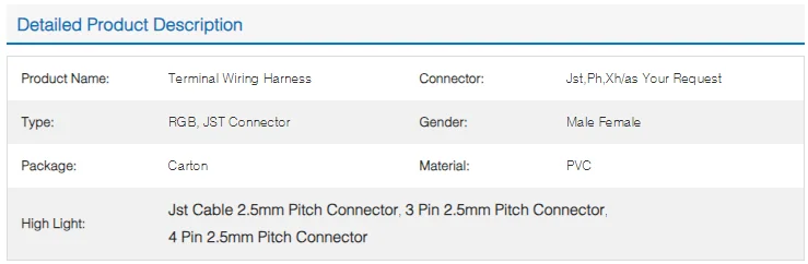 2.5mm Pitch Connectors 2pin 3pin 4pin JST XH Wire Harness XH Connectors JST Cables - image 5