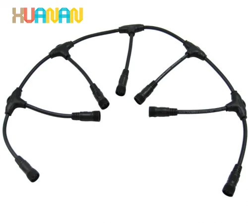 2pin 3pin 4pin LED Cable Joint Outdoor PVC material T Type Waterproof Plugs