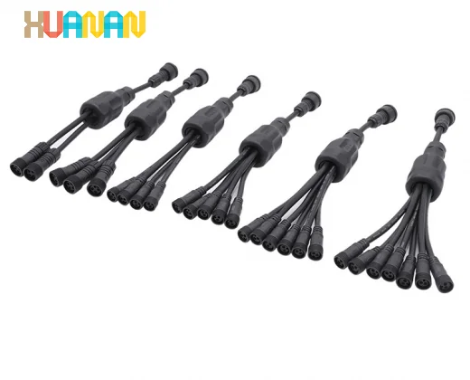 2pin 3pin 4pin Nylon material IP67 IP68 Waterproof Y Type Splitter Connector - image 4