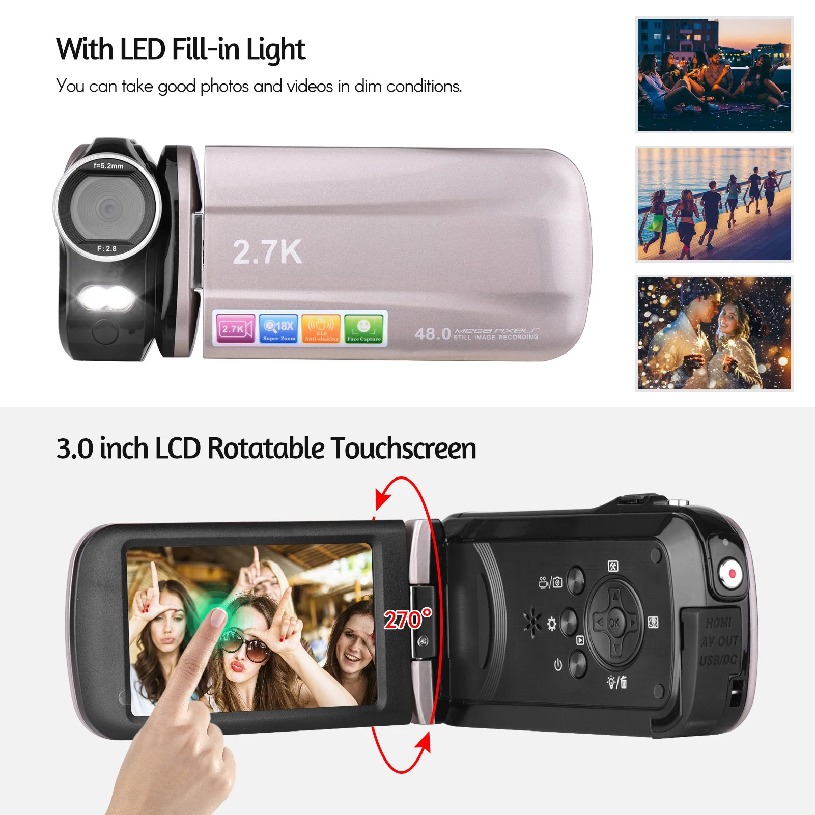 2.7K Ultra HD Mini Digital Video Camera DV Camcorder - image 5