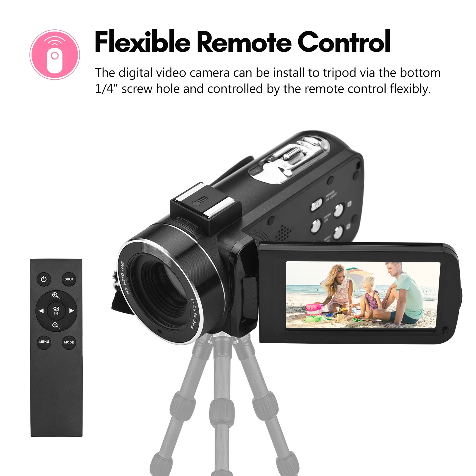 4K Digital Video Camera WiFi Camcorder DV Recorder 56MP 18X Digital Zoom 3.0 Inch IPS Touchscreen Supports  - image 2