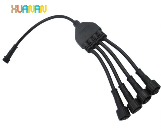 Customized Cable Y Type 1 To several ways Ip65 2pin 3pin 4pin Outdoor Power Cable Y Type PVC Waterproof Connector - image 2