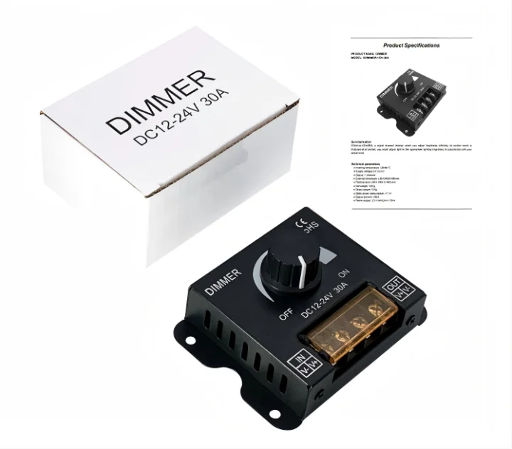 DC12-24V 30A LED Dimmer – Manual Monochromatic Lighting Controller - image 4