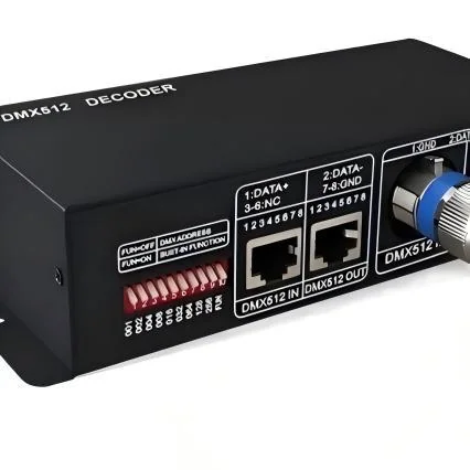 DC12-24V DMX512 RGB/RGBW LED Decoder – 3/4 Channel, 8A/CH - image 2