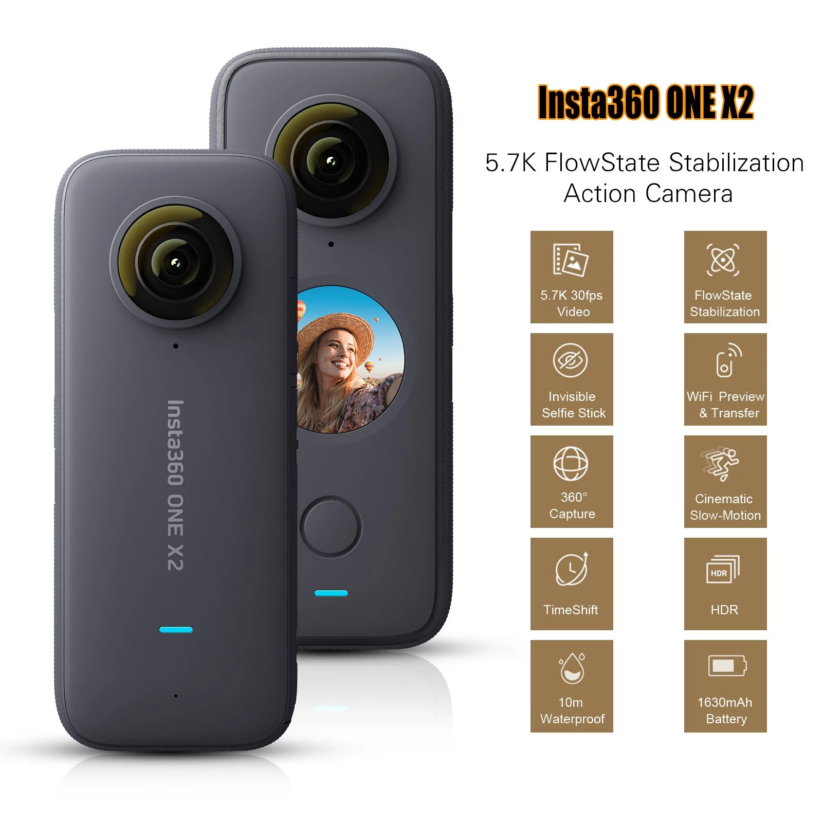 Insta360 ONE X2 FlowState Stabilization Panoramic Action Camera - image 4