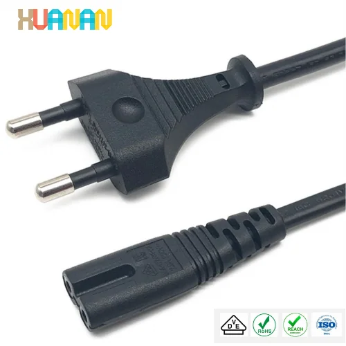 EU 2pin Straight To Open End Power Accessories , EU CEE7/16 CEE7/7 TO C7 C13 Power Cables - image 4