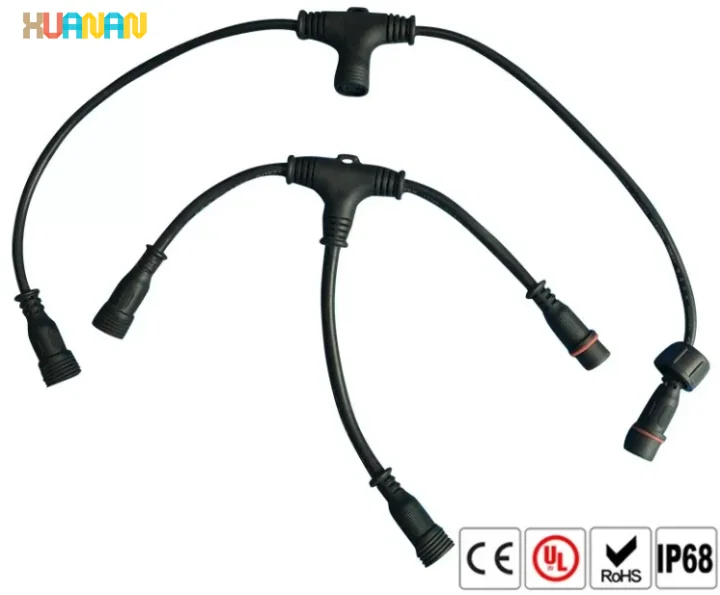 IP68 Multi Pin Connectors Waterproof T Type Screw Fit Assembly Cables