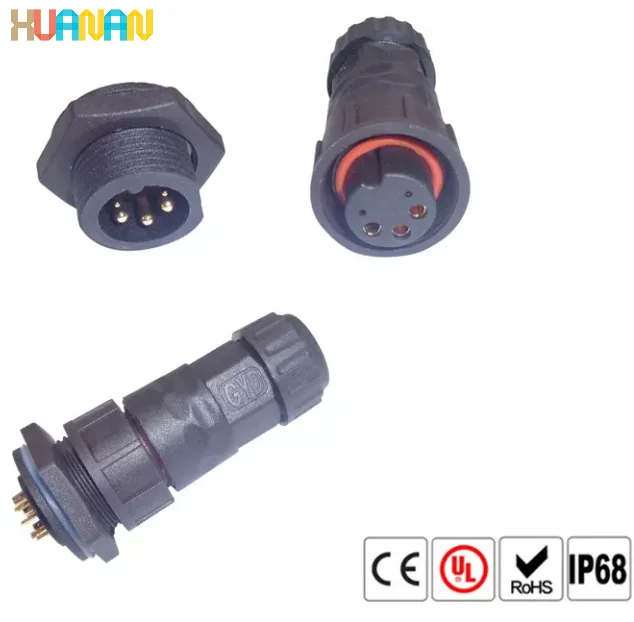 LED Lighting 2pin 3pin 4pin 5pin K19 IP67 Waterproof Connector Waterproof Plugs