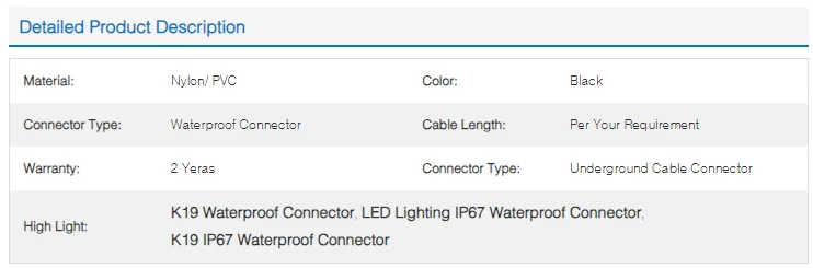 LED Lighting 2pin 3pin 4pin 5pin K19 IP67 Waterproof Connector Waterproof Plugs - image 5
