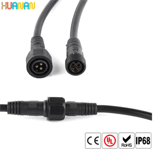 Low Voltage PVC 3PIN M15 Male And Female Connectors 24-26AWG Cables Waterproof Plugs - image 2