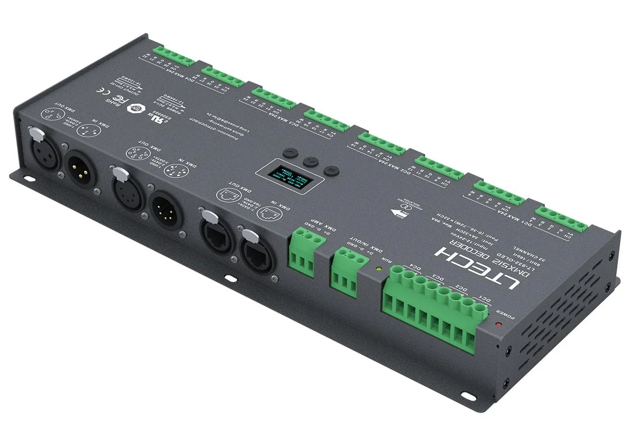 LT-932-OLED LTECH 32-Channel CV DMX/RDM Decoder – 3A/CH, Up to 2304W - image 3