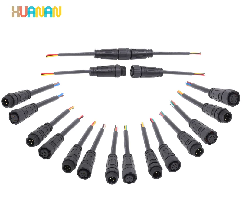 2Pin 3Pin 4Pin 5Pin 6Pin 7Pin 8Pin M12 Circular Pre-Wire Male And Female Socket With 18/20/ 22/24 AWG Cable - image 3