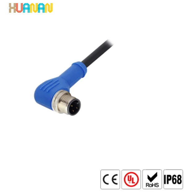 M12 S-Coded Power Connectors 4Pin Waterproof Molded Corded Plug Waterproof Plugs - image 3