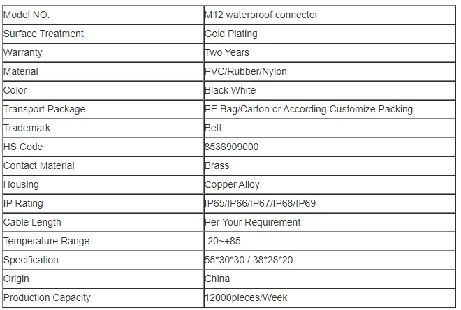 M12 S-Coded Power Connectors 4Pin Waterproof Molded Corded Plug Waterproof Plugs - image 5