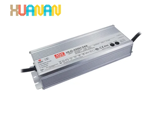MEAN WELL HLG-320H-24A LED Driver, IP65, PFC Harsh Environment, Metal Case 24 Volts 13.34 Amps
