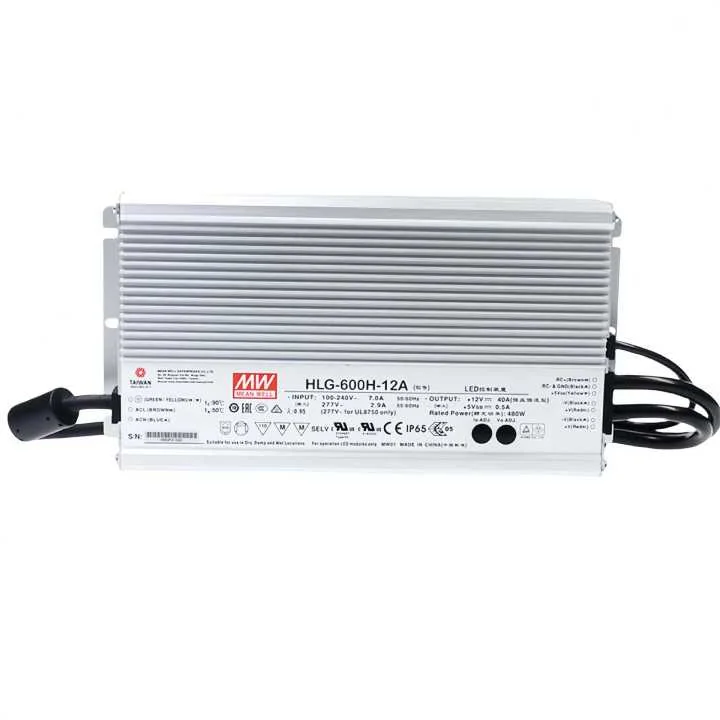 MEAN WELL HLG-600H 600W LED Driver – IP67, 96% Efficiency, 7-Year - image 3