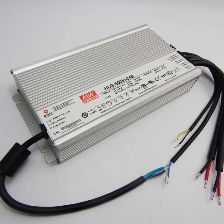 MEAN WELL HLG-600H 600W LED Driver – IP67, 96% Efficiency, 7-Year - image 4