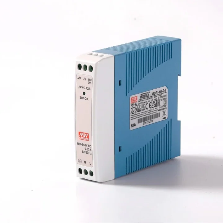 MEAN WELL MDR-20 20W DIN Rail Power Supply – Industrial, DC OK