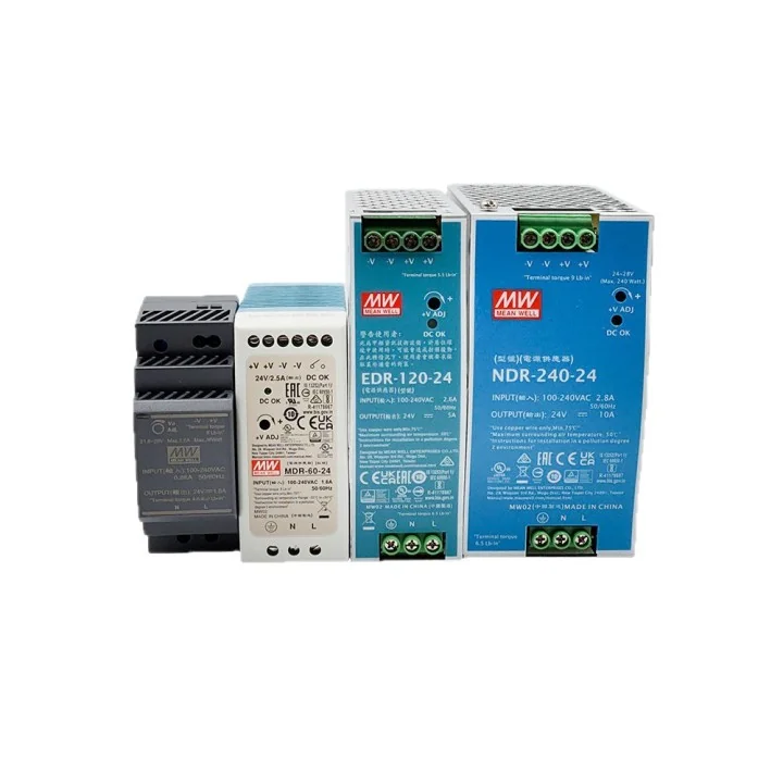 MEAN WELL NDR-120 120W DIN Rail Power Supply – Slim 40mm, UL508