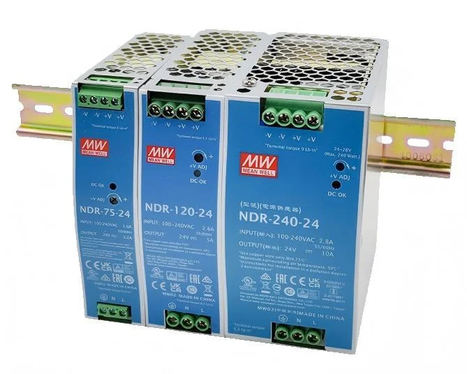 MEAN WELL NDR-120 120W DIN Rail Power Supply – Slim 40mm, UL508 - image 2