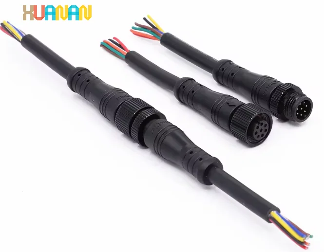 Metal Type M12 Male Female Waterproof Plugs Lighting Connection Accessories