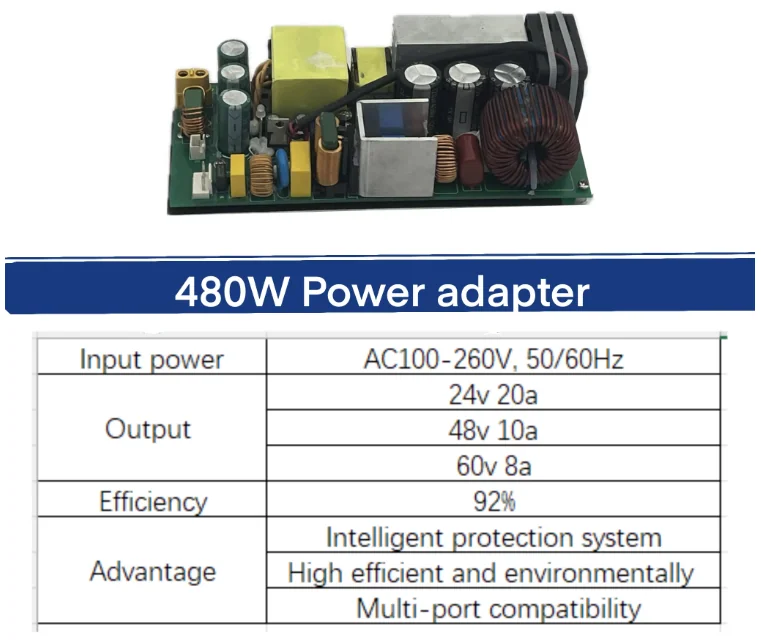 480W ﻿PCBA 48v10a 24v20a 60v8a switching power adapter - image 6