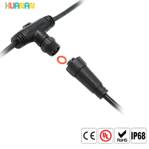 Plastic 3 way waterproof 2pin 3pin 4pin 5pin splitter cables T connectors for power - image 2