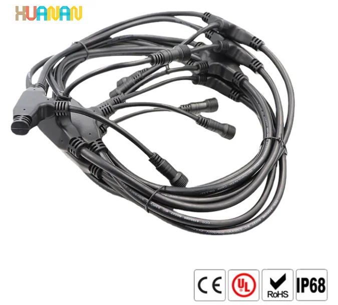 Plastic 3 way waterproof 2pin 3pin 4pin 5pin splitter cables T connectors for power - image 3