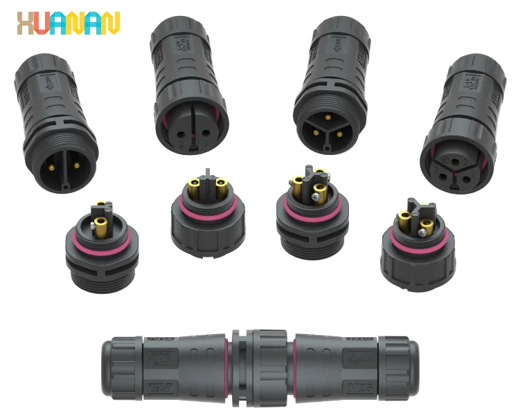 2pin 3pin 4pin M25 Assembly Screw Fixing Type LED Electrical Landscape Light Grow Lighting Cable Connectors - image 2