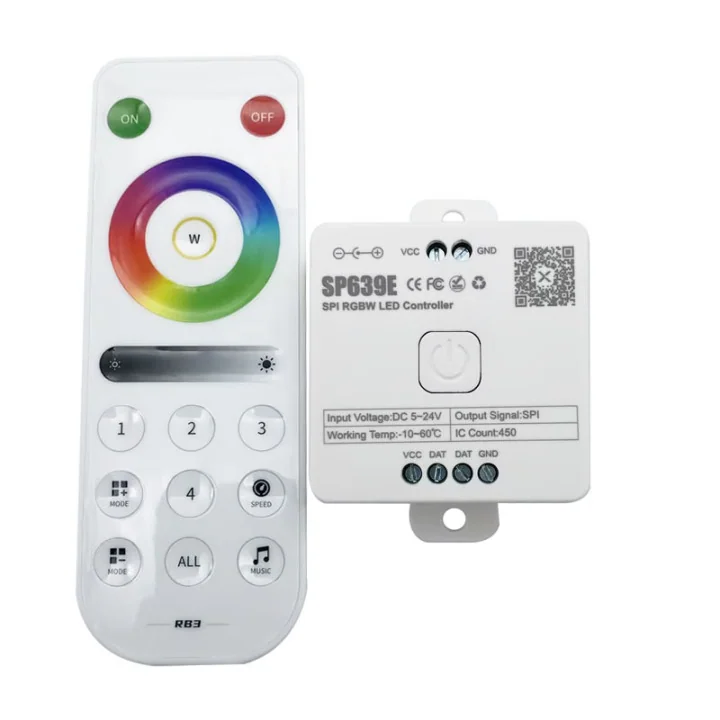 SP639E SPI RGBW LED Controller – Bluetooth Music APP, 2.4G Remote, 450 Pixels