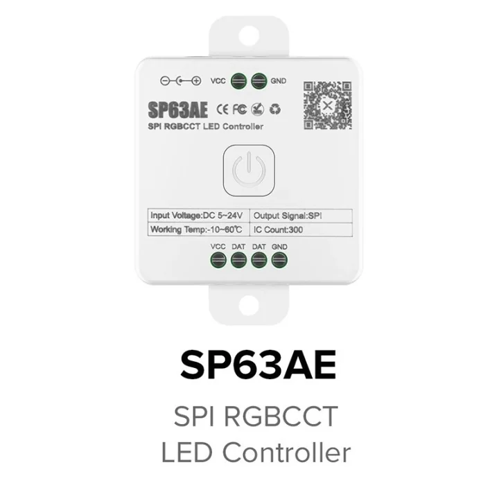 SP63AE RGBCCT LED Controller – 5-Channel, App & Remote Control - image 2