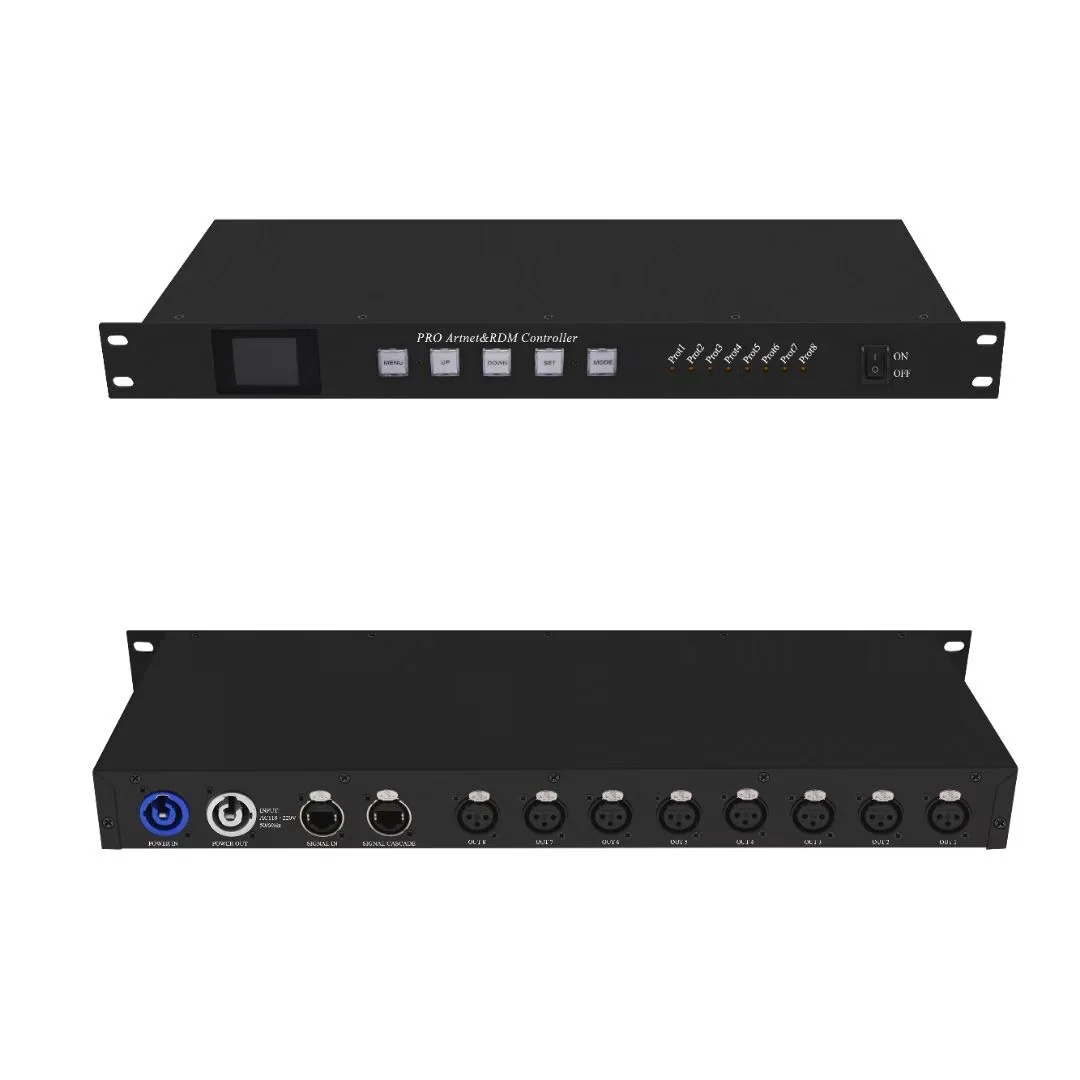 XXA-AN804PRO 1U Rack-Mount ArtNet LED Controller – 8 Ports, 680 Pixels/Port, Electrical Isolation - image 2