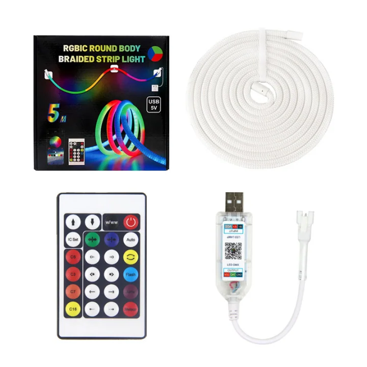 XXA-TZBZ 5V 360° Illuminated Circular LED Mesh System Weatherproof RGB Neon Flex with Dynamic Woven Lighting Effects