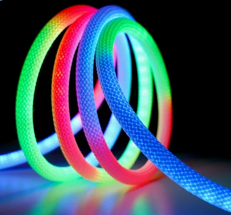 XXA-TZBZ 5V 360° Illuminated Circular LED Mesh System Weatherproof RGB Neon Flex with Dynamic Woven Lighting Effects - image 2